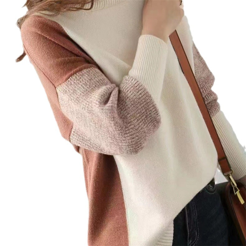 Aureziaa | Ariane – Pull à col haut chic bicolore