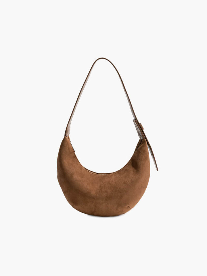 Sac demi-lune en faux suède