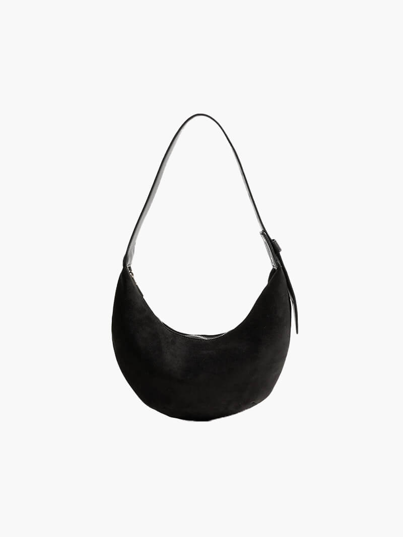 Sac demi-lune en faux suède