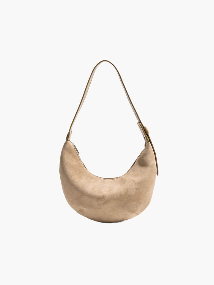 Sac demi-lune en faux suède