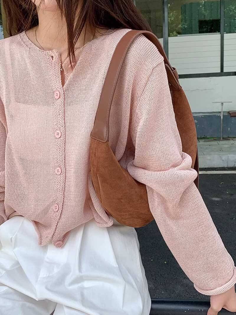 Sac demi-lune en faux suède