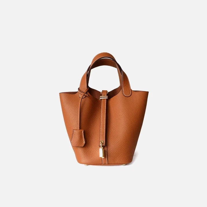 Sac seau en cuir véritable