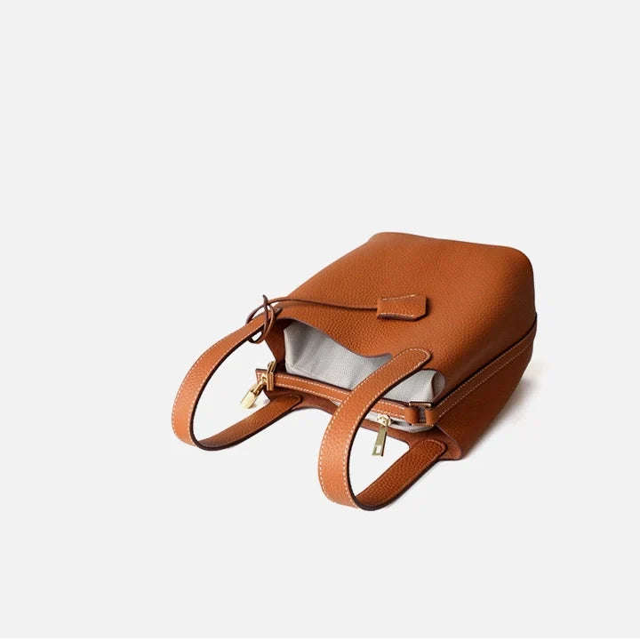 Sac seau en cuir véritable