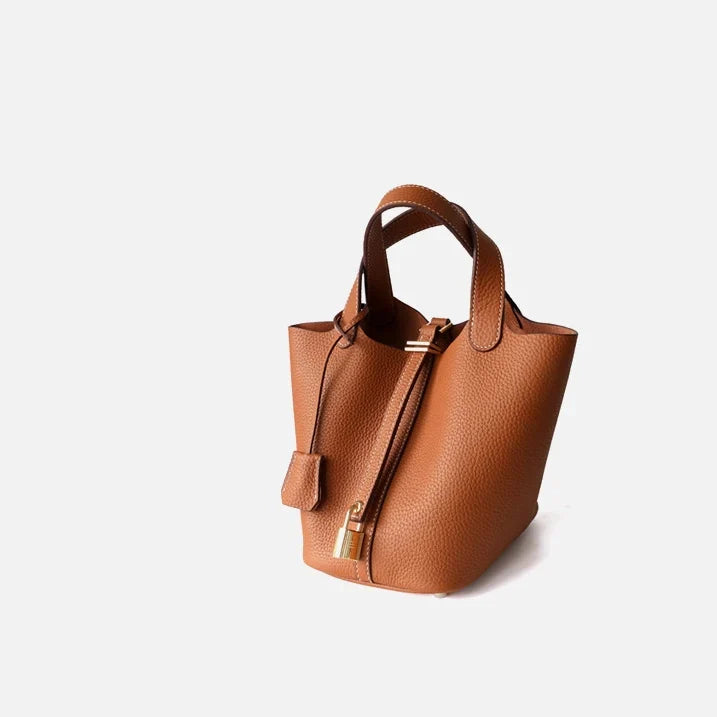 Sac seau en cuir véritable