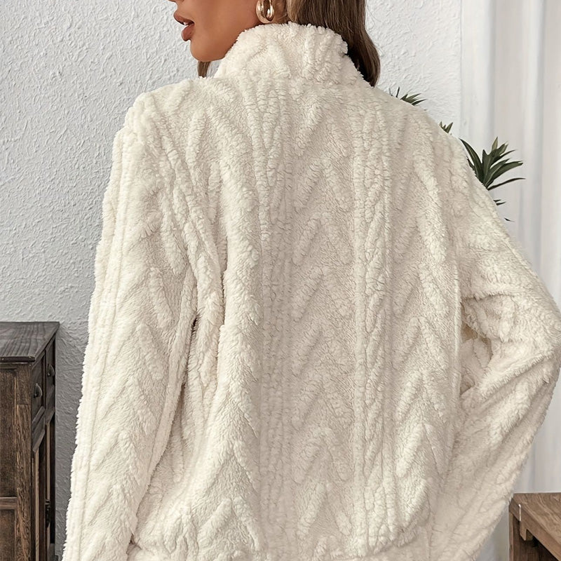 Aureziaa | Isariel – Sweat doux à demi-zip avec poches chaudes